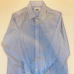 Charles Tyrwhitt green stripe & blue dress shirt